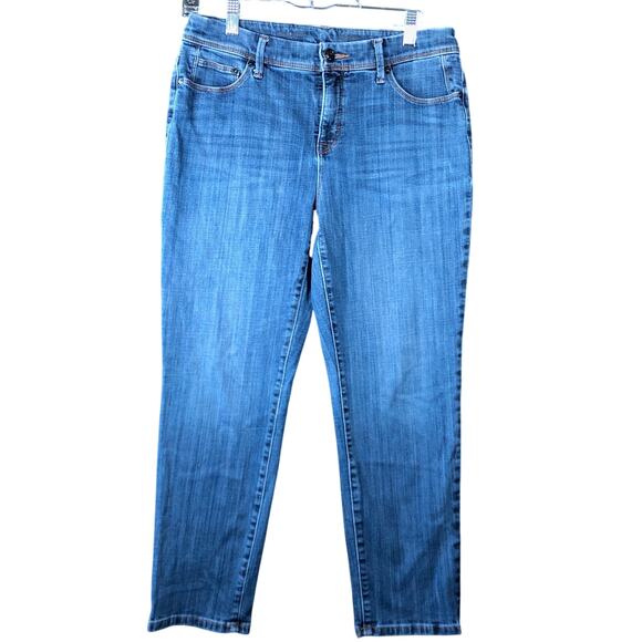 Chicos Womens Jeans Blue Denim Mid Rise So Slim Crop Stretch 0 (S) - Picture 1 of 13